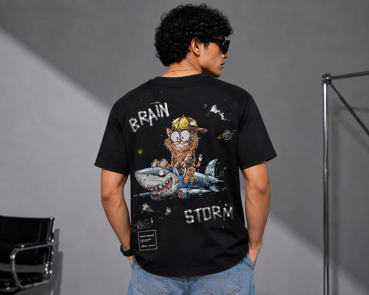 BRAIN STORM Graphic T-Shirt (Black)
