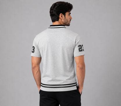 Collar Tee Shirt 23 (Grey)