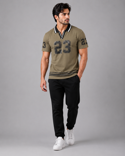 Collar T-shirt 23 (Olive Green)