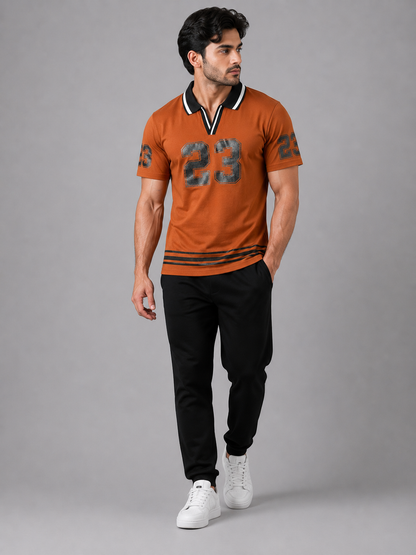 Collar T-shirt 23 (Orange )