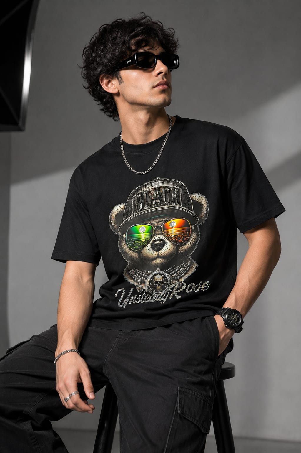 Men’s Black Bear Graphic T-Shirt | Premium Streetwear (Black)