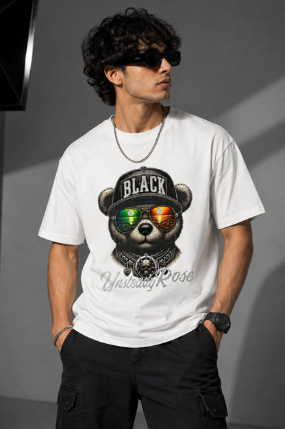 Men’s Black Bear Graphic T-Shirt | Premium Streetwear (White)