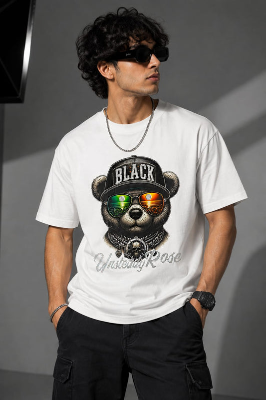 Men’s Black Bear Graphic T-Shirt | Premium Streetwear (White)