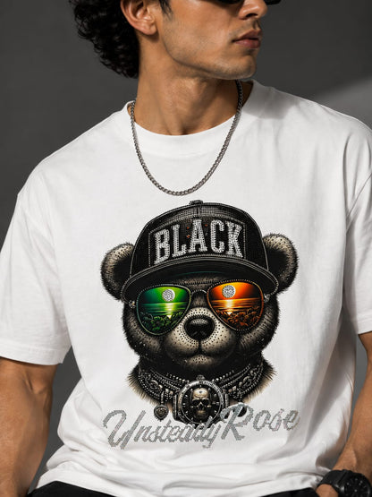 Men’s Black Bear Graphic T-Shirt | Premium Streetwear (White)