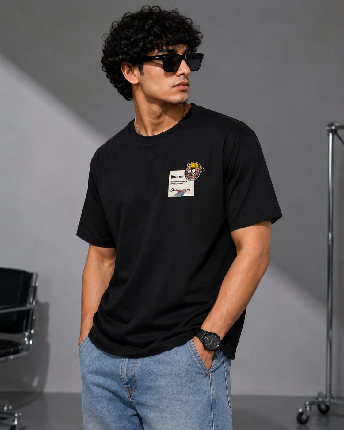 BRAIN STORM Graphic T-Shirt  (Black)