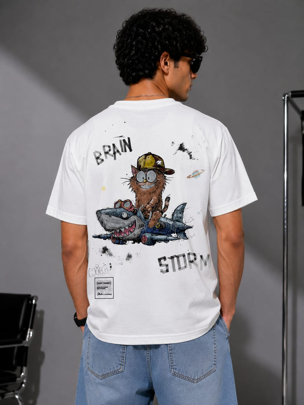 BRAIN STORM Graphic T-Shirt (White)