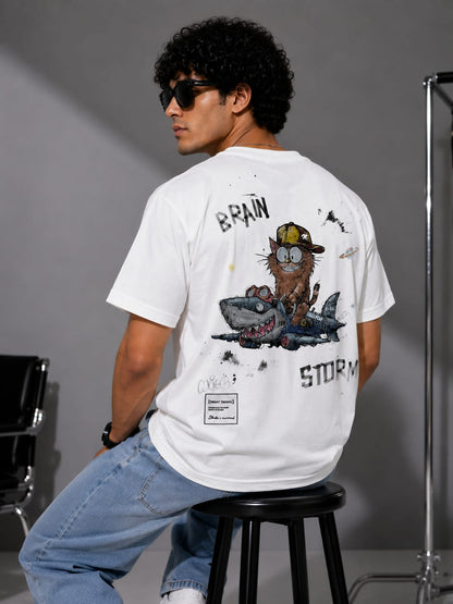BRAIN STORM Graphic T-Shirt (White)
