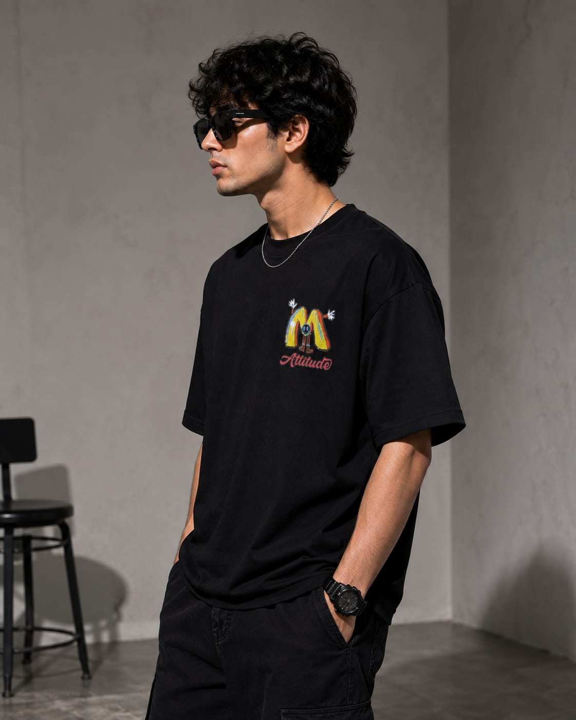 Attitude Oversized Graphic T-Shirt