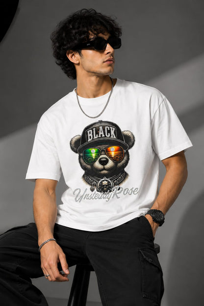 Men’s Black Bear Graphic T-Shirt | Premium Streetwear (White)