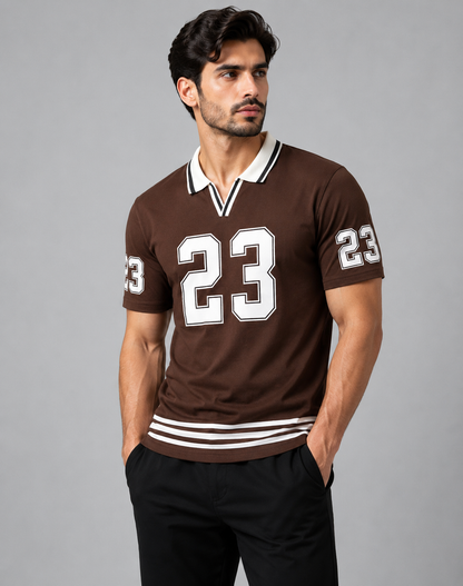 Collar T-Shirt 23 (Brown)